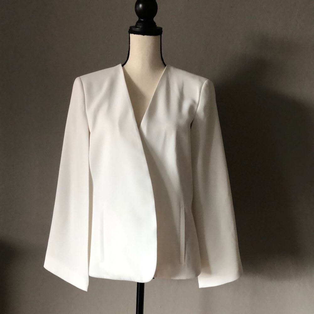 White cape blazer